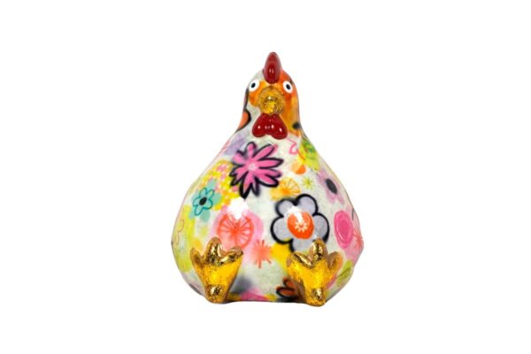 Pomme Pidou Spardose Money Bank Huhn Claire Petit Weiss Flower