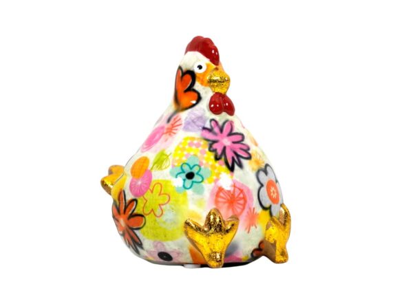 Pomme Pidou Spardose Money Bank Huhn Claire Petit Weiss Flower