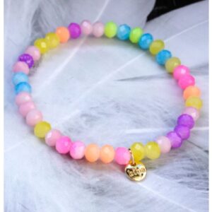 Biba Armband Crystal Bunt Damen Armband Glücksbringer Anhänger Gold