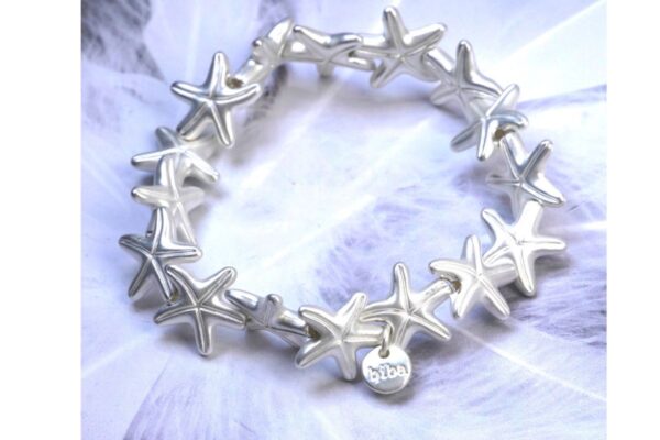 Biba Armband Silber Matt Seesternchen Damen Armband Glücksbringer