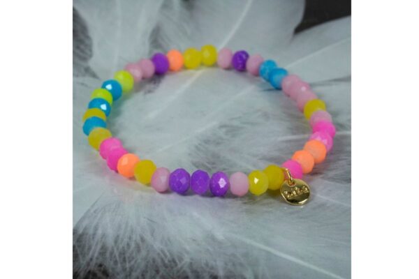 Biba Armband Crystal Bunt Damen Armband Glücksbringer Anhänger Gold