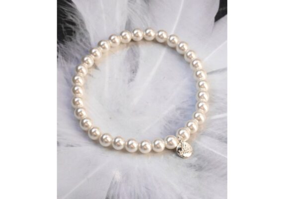 Biba Armband Perlweiß Perle 5mm Damen Armband Glücksbringer
