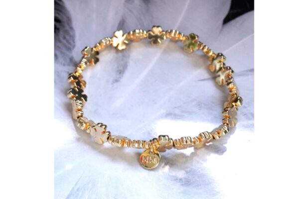 Biba Armband Gold Kleeblatt Damen Armband Glücksbringer