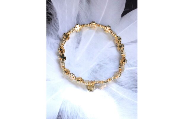 Biba Armband Gold Kleeblatt Damen Armband Glücksbringer