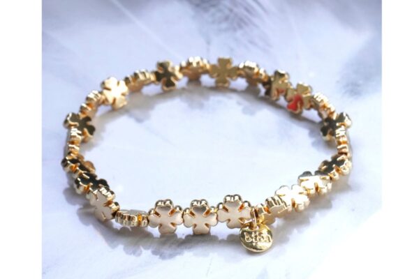 Biba Armband Gold Kleeblatt Damen Armband Glücksbringer