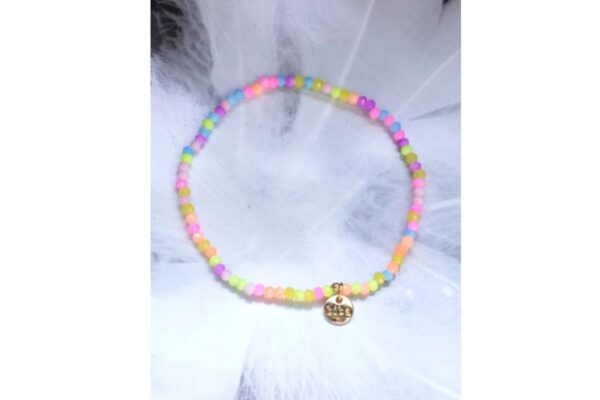 Biba Armband Crystal Bunt Damen Armband 3mm Glücksbringer Anhänger Gold