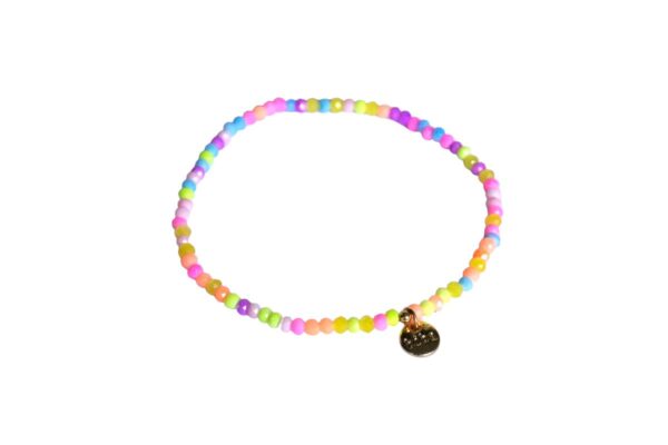 Biba Armband Crystal Bunt Damen Armband 3mm Glücksbringer Anhänger Gold
