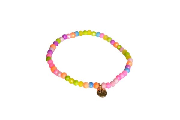 Biba Armband Crystal Bunt Damen Armband 4mm Glücksbringer Anhänger Gold