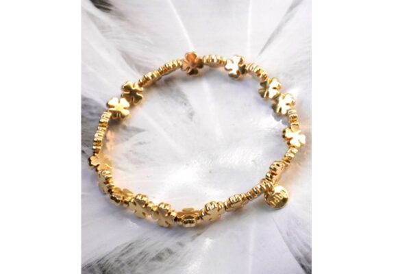 Biba Armband Gold Kleeblatt Damen Armband Glücksbringer