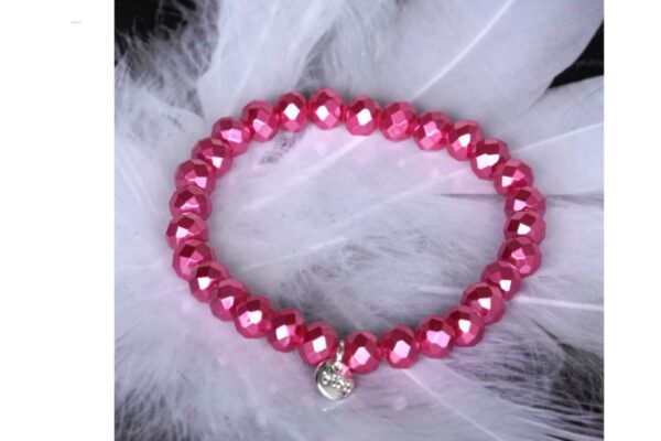 Biba Armband Crystal Himbeer Rosa Perle Damen Armband Glücksbringer