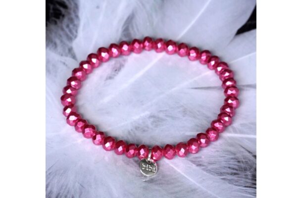Biba Armband Crystal Pink Ice Perle 4mm Damen Armband Glücksbringer