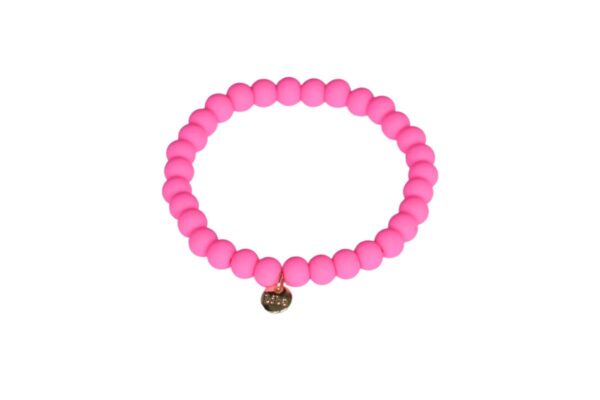 Biba Armband Rosa Neon Perle Damen Armband Glücksbringer