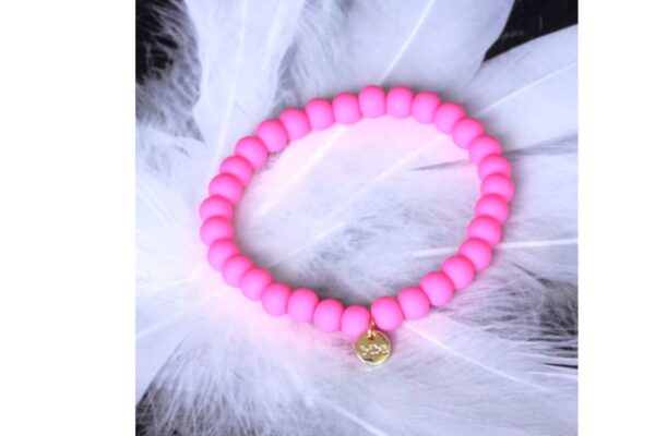 Biba Armband Rosa Neon Perle Damen Armband Glücksbringer