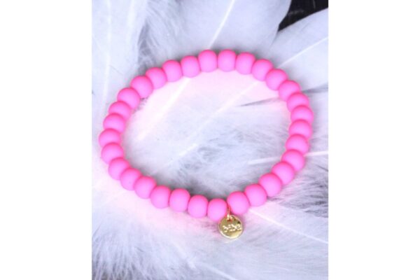 Biba Armband Rosa Neon Perle Damen Armband Glücksbringer