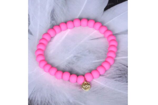 Biba Armband Rosa Neon Perle Damen Armband Glücksbringer