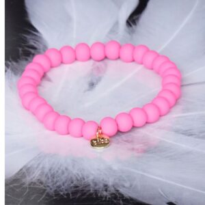 Biba Armband Rosa Neon Perle Damen Armband Glücksbringer