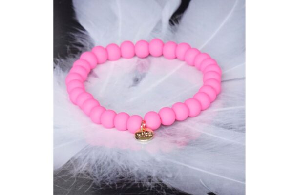 Biba Armband Rosa Neon Perle Damen Armband Glücksbringer