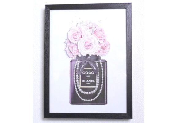 Wandbild Druck Kunstdruck Coco Noir Chanel Paris Bild im Rahmen Fashion Mode Parfum