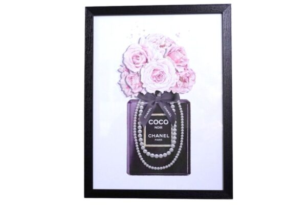 Wandbild Druck Kunstdruck Coco Noir Chanel Paris Bild im Rahmen Fashion Mode Parfum
