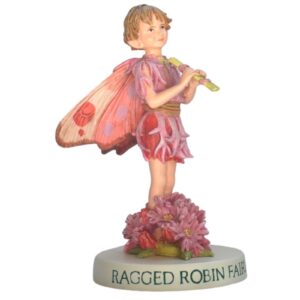 Flower Fairy Dekofigur Elfe Ragged Robin Fairy Sockel