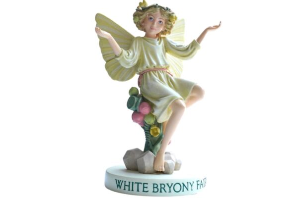 Flower Fairy Dekofigur Elfe White Bryony Fairy Zaunrübe Sockel