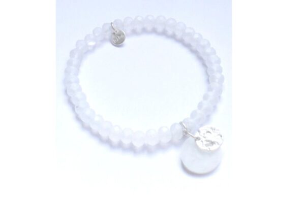 Biba Armband Crystal Matt Ice Weiß Perle Damen Armband Glücksbringer