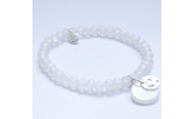 Biba Armband Crystal Matt Ice Weiß Perle Damen Armband Glücksbringer