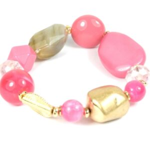 Biba Armband Perlen Mix Damen Rosa Armband Glücksbringer