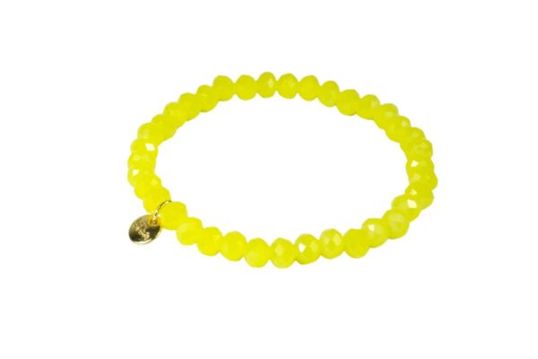 Biba Armband Crystal Perlen Gelb Damen Armband Gold Anhänger