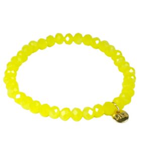 Biba Armband Crystal Perlen Gelb Damen Armband Gold Anhänger