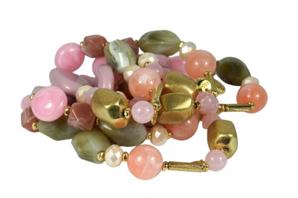 Biba Armband Perlen Mix Damen Lila Armband Glücksbringer