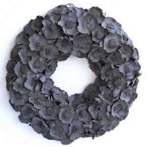 Couronne Türkranz Naturkranz Coco Flower Trocken Kranz Dark Grey 35 ∅