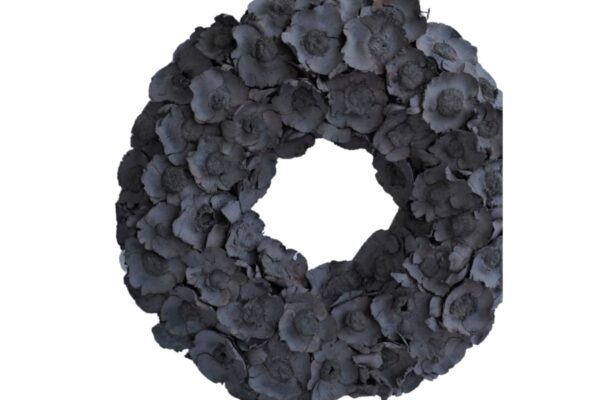 Couronne Türkranz Naturkranz Coco Flower Trocken Kranz Dark Grey 35 ∅