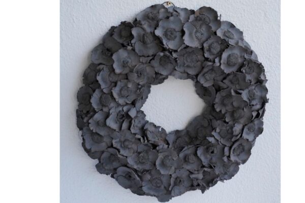 Couronne Türkranz Naturkranz Coco Flower Trocken Kranz Dark Grey 35 ∅