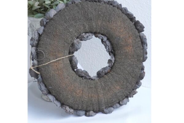 Couronne Türkranz Naturkranz Coco Flower Trocken Kranz Dark Grey 35 ∅