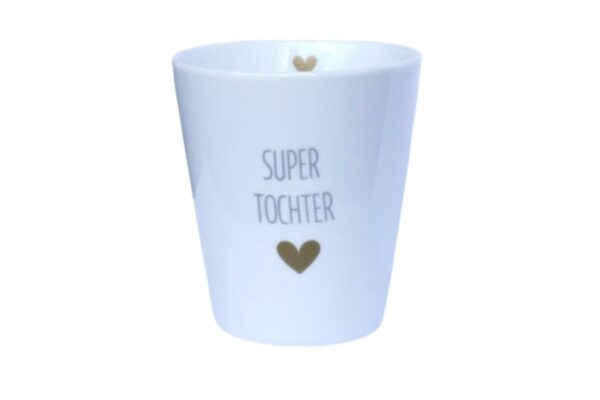 Krasilnikoff Kaffeebecher Sprüche Tasse Mug Cup Super Tochter