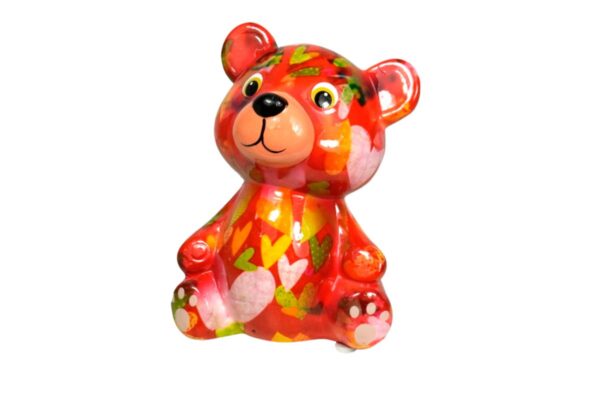 Pomme Pidou Spardose Money Bank Petit Teddy Toto Bunte Herzchen