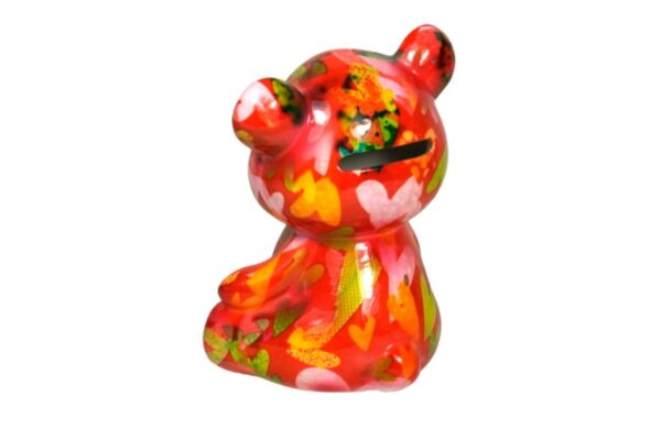 Pomme Pidou Spardose Money Bank Petit Teddy Toto Bunte Herzchen