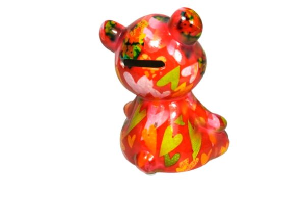Pomme Pidou Spardose Money Bank Petit Teddy Toto Bunte Herzchen