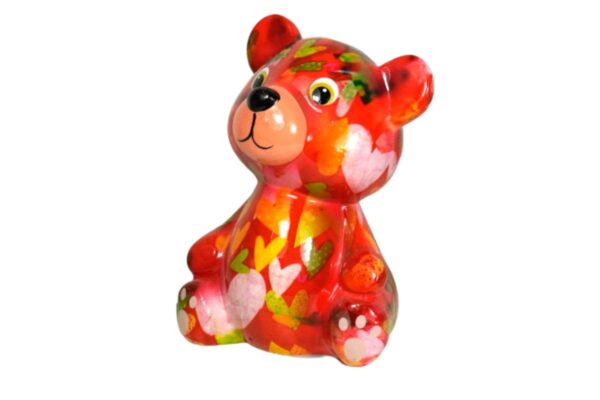 Pomme Pidou Spardose Money Bank Petit Teddy Toto Bunte Herzchen