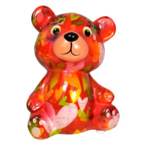 Pomme Pidou Spardose Money Bank Petit Teddy Toto Bunte Herzchen