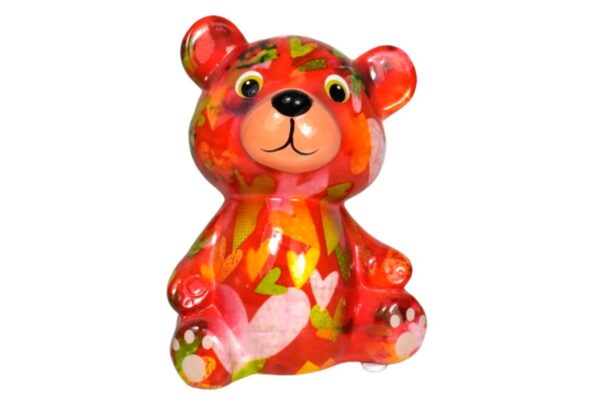 Pomme Pidou Spardose Money Bank Petit Teddy Toto Bunte Herzchen