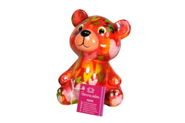 Pomme Pidou Spardose Money Bank Petit Teddy Toto Bunte Herzchen