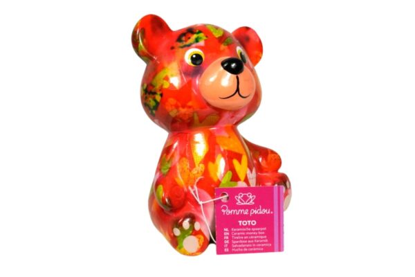 Pomme Pidou Spardose Money Bank Petit Teddy Toto Bunte Herzchen