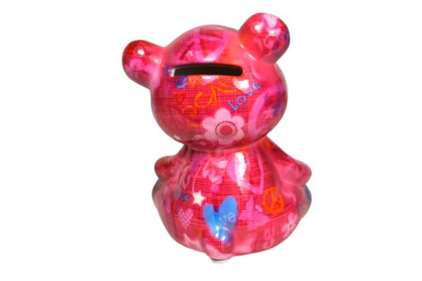 Pomme Pidou Spardose Money Bank Petit Teddy Toto Pink Love