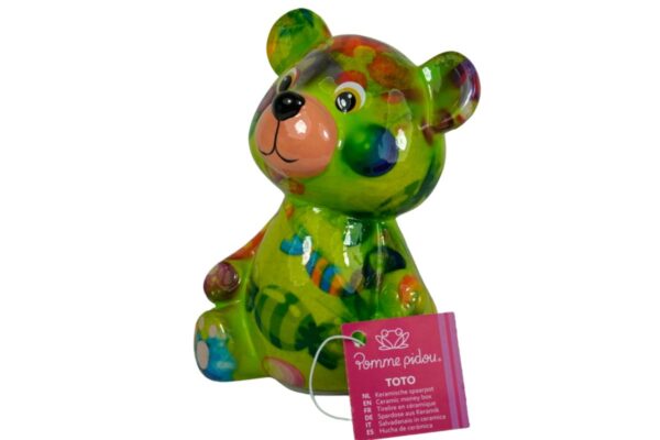 Pomme Pidou Spardose Money Bank Petit Teddy Toto Grün Bonbons
