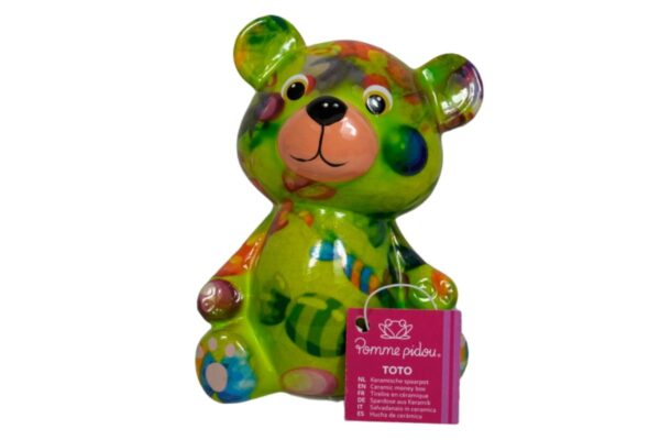 Pomme Pidou Spardose Money Bank Petit Teddy Toto Grün Bonbons