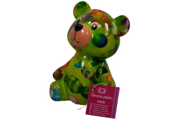 Pomme Pidou Spardose Money Bank Petit Teddy Toto Grün Bonbons