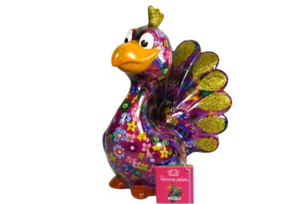 Pomme Pidou Spardose Money Bank Pfau Paolo Lila Gold