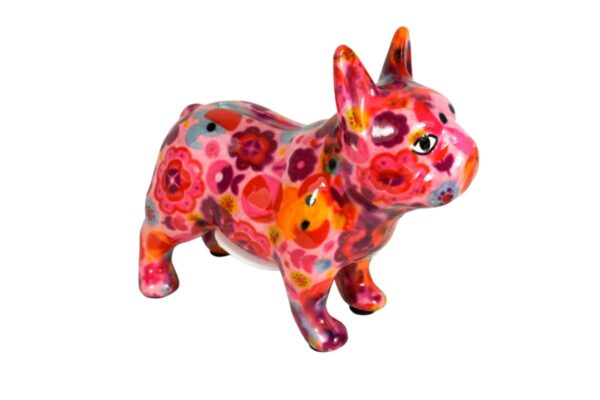 Pomme Pidou Spardose Money Bank Bulldogge Jack Petit Pink Flower